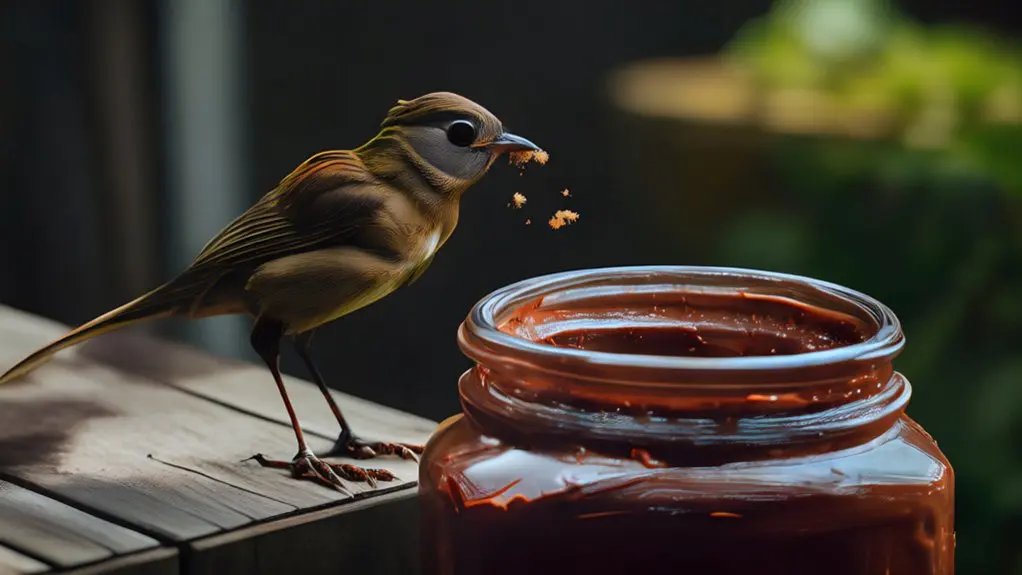 birds consuming nutella