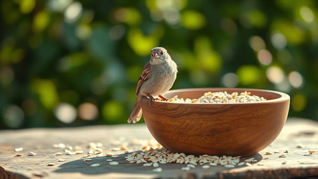 birds eat uncooked oatmeal