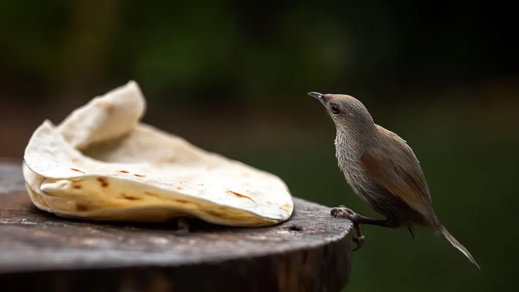 birds eating flour tortillas