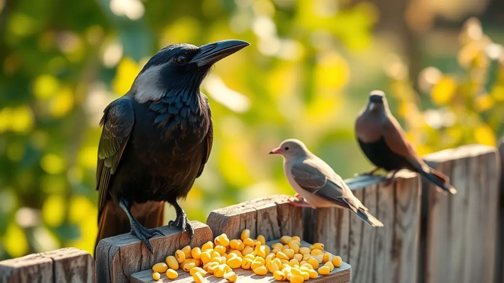 birds enjoy cracked corn