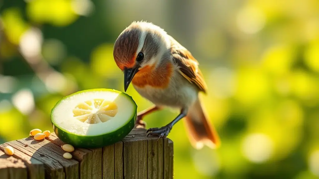 birds enjoy cucumber seeds