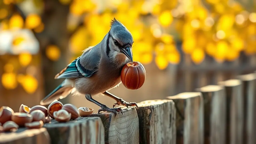 birds enjoy hazelnuts energy