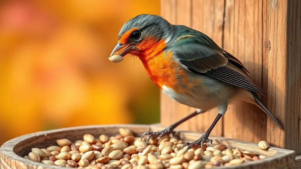 birds enjoy nutritious pumpkin seeds