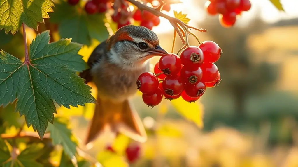 birds feast on currants