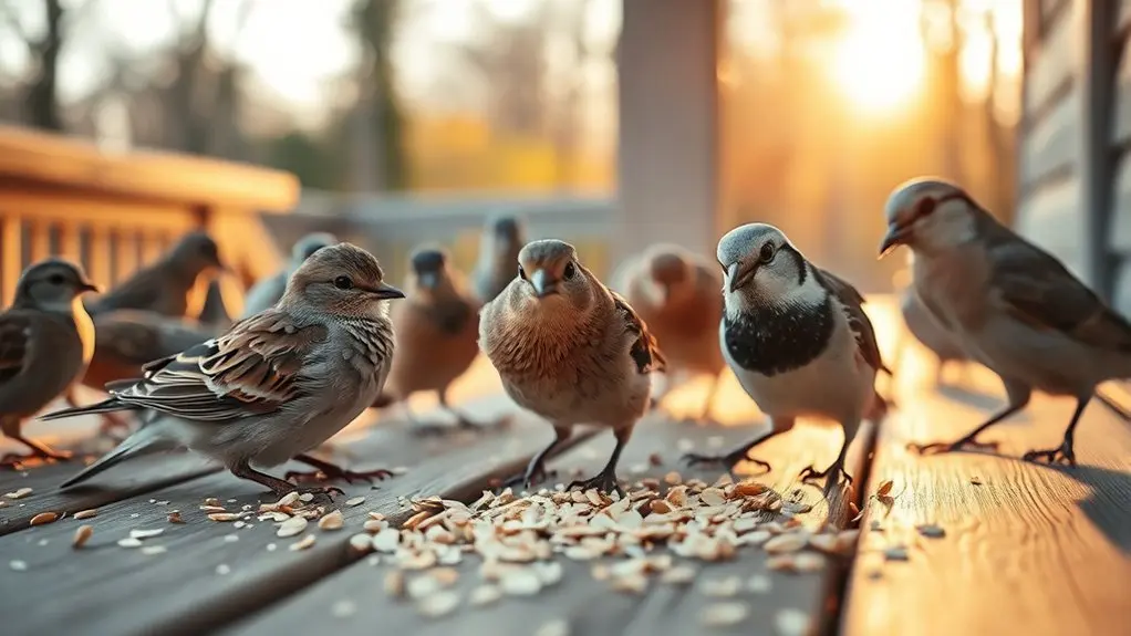 birds love scattered oats