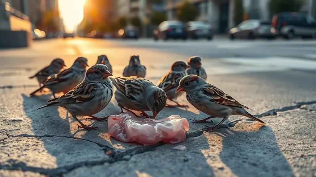 birds mistake gum for food