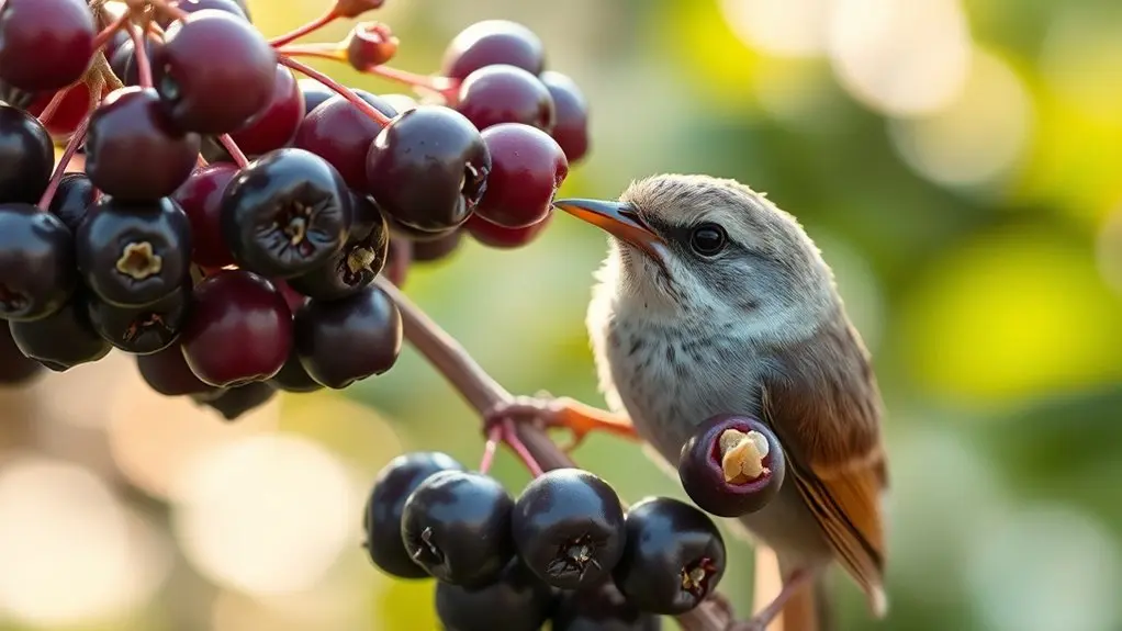 birds safely digest elderberries