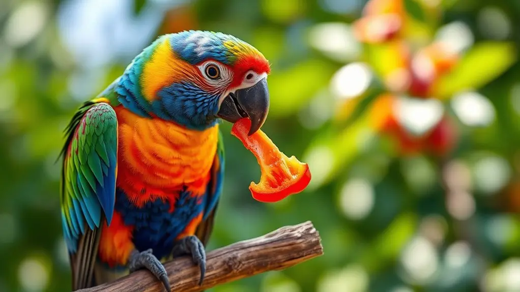 birds safely enjoy bell peppers