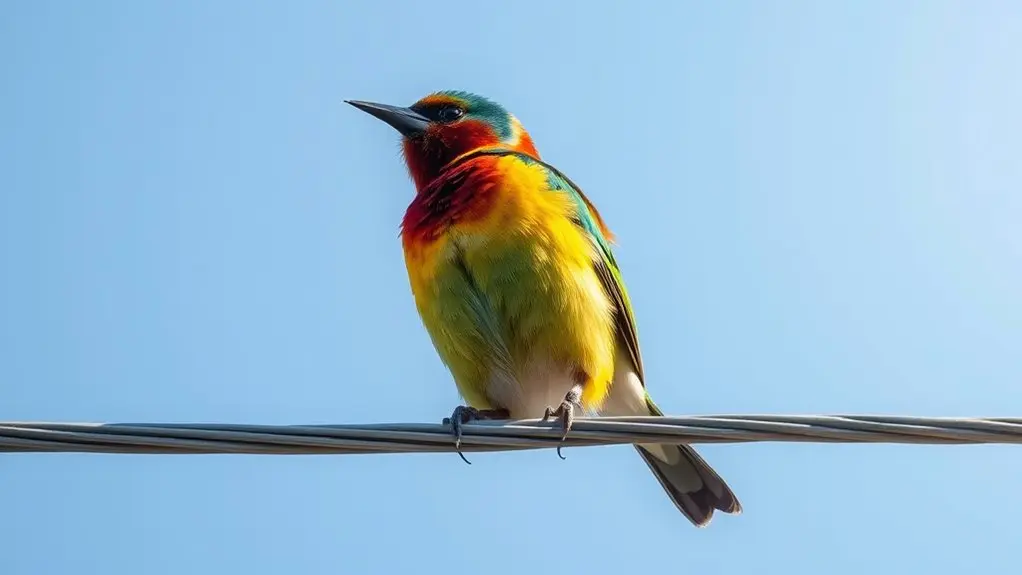 birds safely perch wires