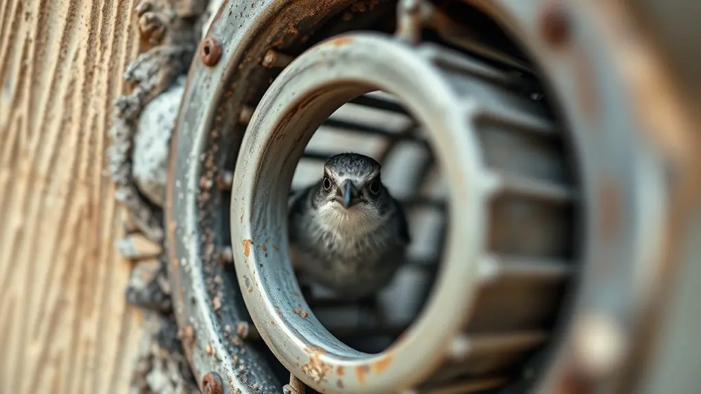 birds seek warm vent spaces