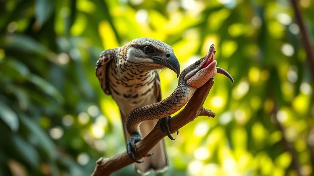 birds specialized snake hunting
