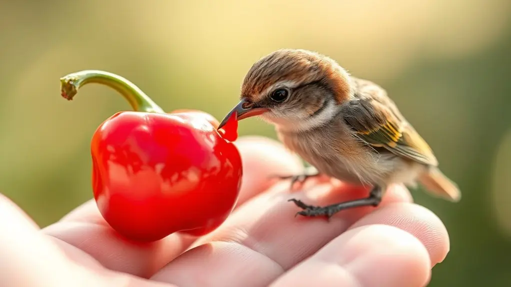 birds tolerate spicy peppers