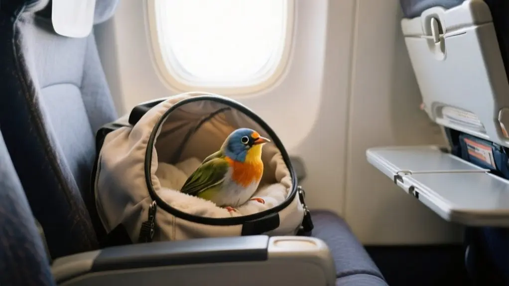 birds traveling on planes