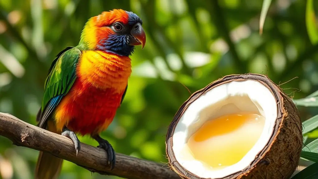 coconut oil for feather health