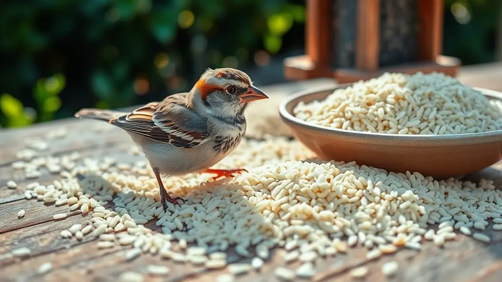 cooked rice for smaller birds