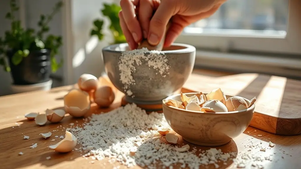 crush and feed eggshells