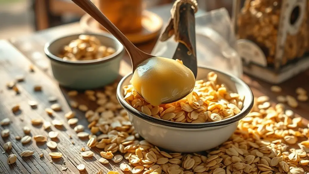 fat soaked oats for birds