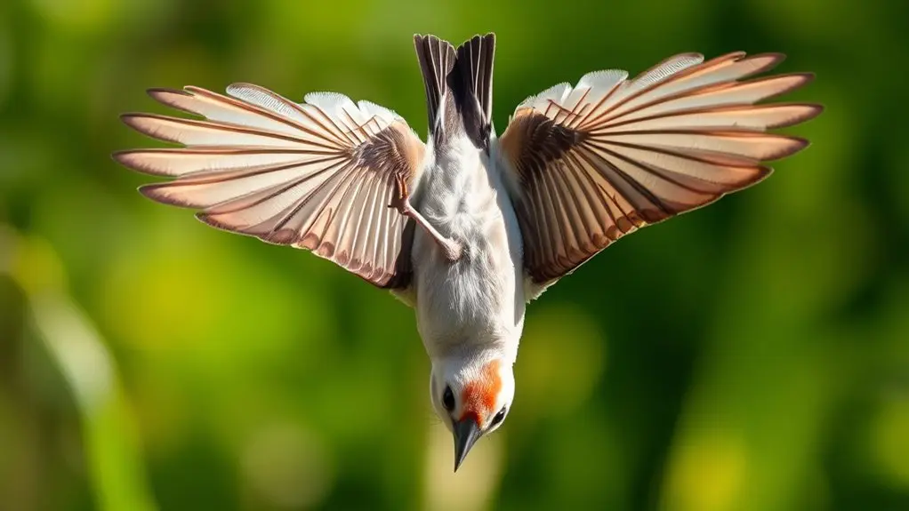 feather structure affects inverted flight