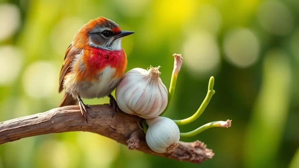 garlic benefits bird health cautiously