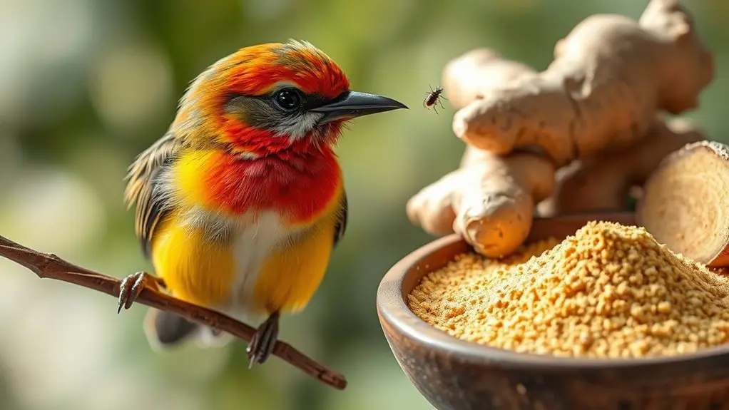 ginger fights bird parasites