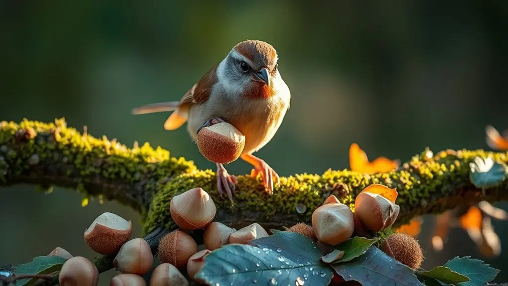 hazelnuts safe nutritious bird food