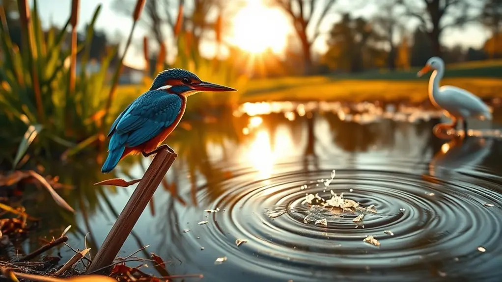 opportunistic birds eat fish food