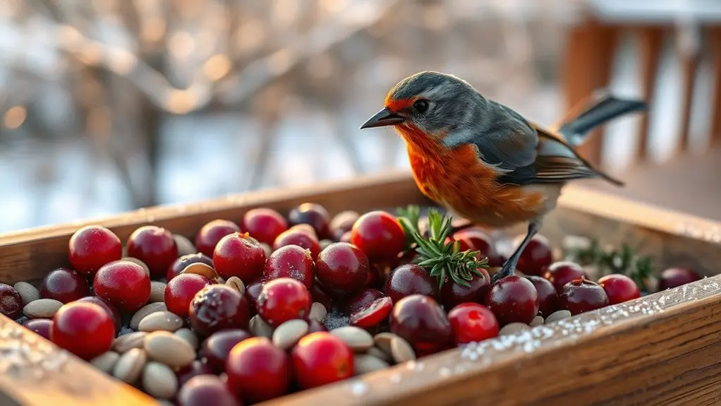 prepare cranberries for birds