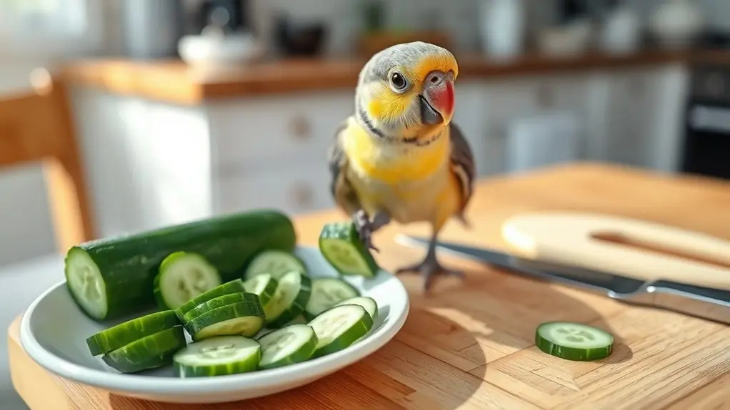 prepare cucumbers for birds