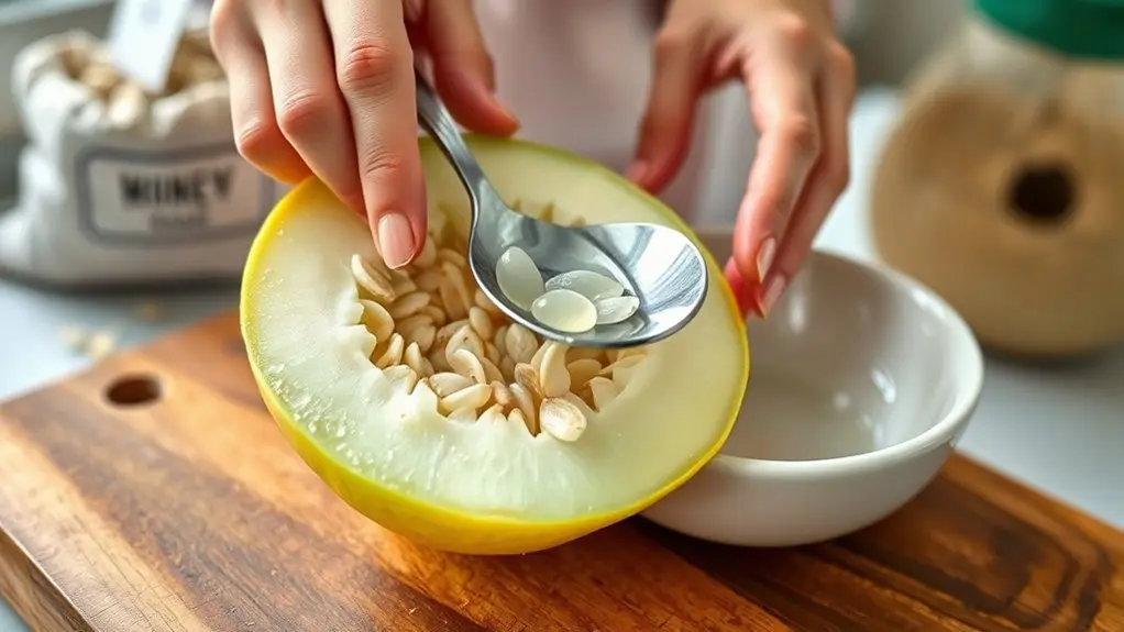 rinse honeydew melon seeds