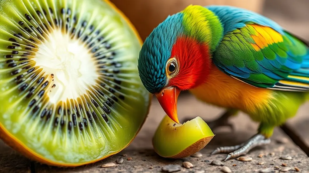 safe peeled kiwi for birds