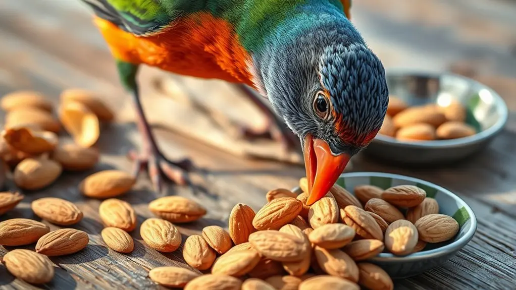 unsalted cooled stored almonds